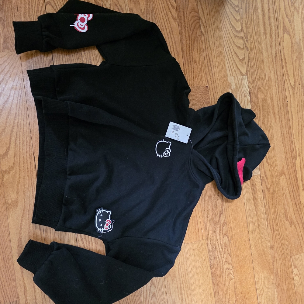Forever 21 Black Hoodie with Red Accents
